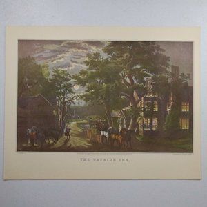 The Wayside Inn Currier & Ives Lithograph Reprint 11 3/4" x 13"